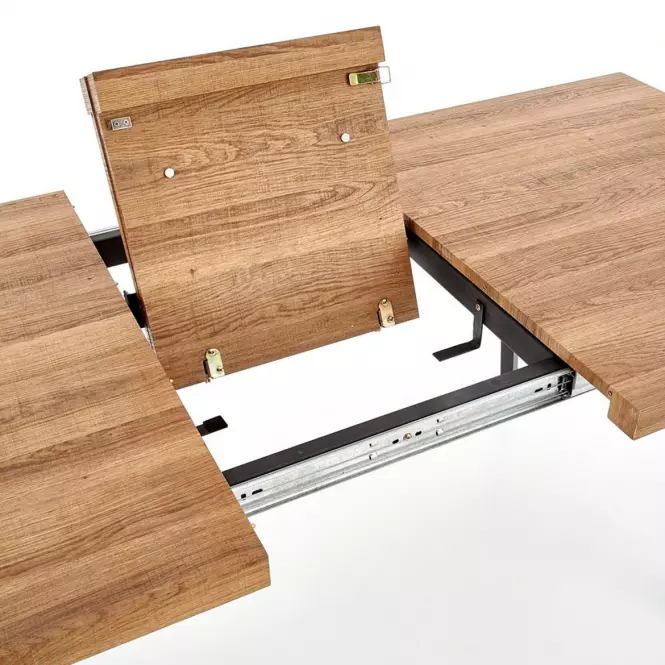Stôl Berlin 90x160 mdf/oceľ – medový orech/čierna
