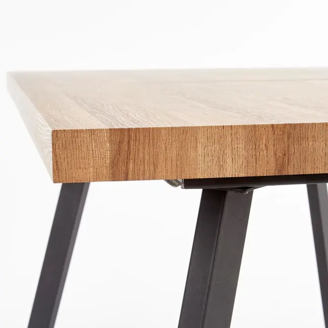 Stôl Berlin 90x160 mdf/oceľ – medový orech/čierna,6