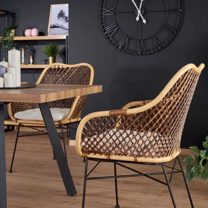 Stôl Berlin 90x160 mdf/oceľ – medový orech/čierna,14