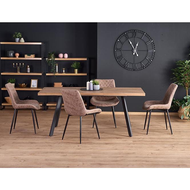 Stôl Berlin 90x160 mdf/oceľ – medový orech/čierna