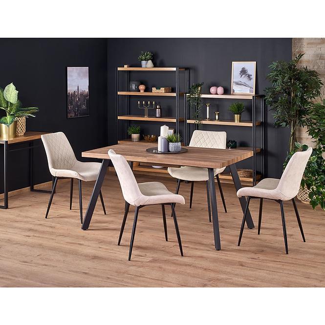 Stôl Berlin 90x160 mdf/oceľ – medový orech/čierna