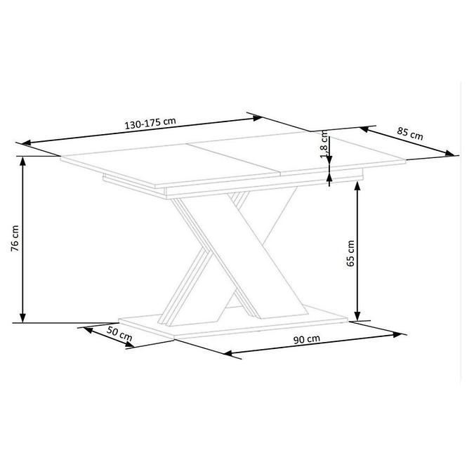 Stôl Xarelto 85x130 doska - dub lancelot/biela