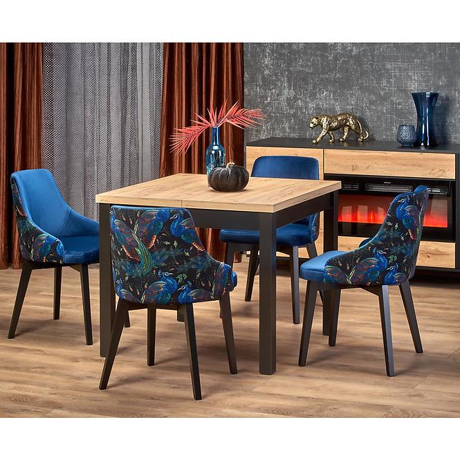 Stôl Tiago 90x90 doska/mdf – dub craft/čierna