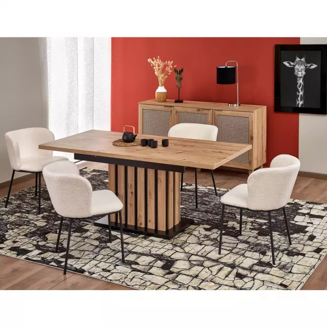 Stôl Lamello 80x130 doska – dub artisan/čierna