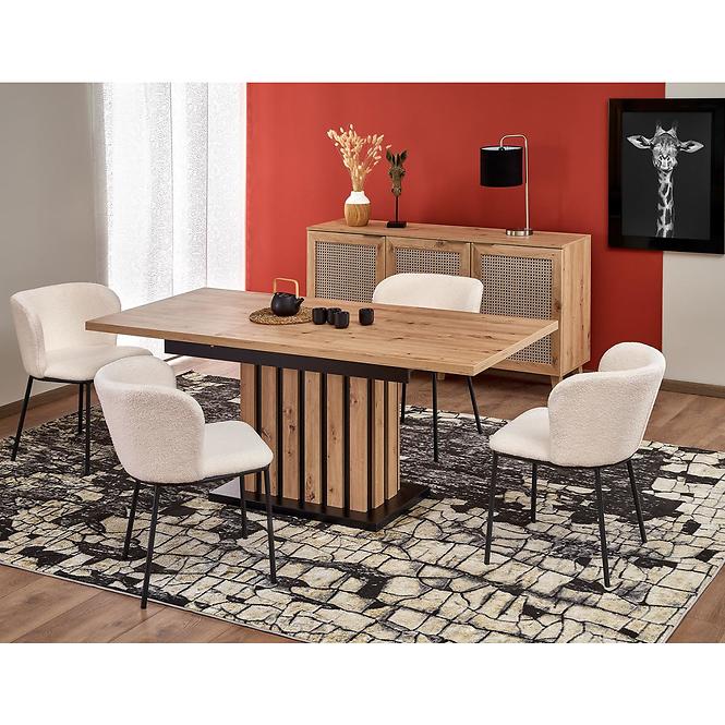 Stôl Lamello 80x130 doska – dub artisan/čierna,14