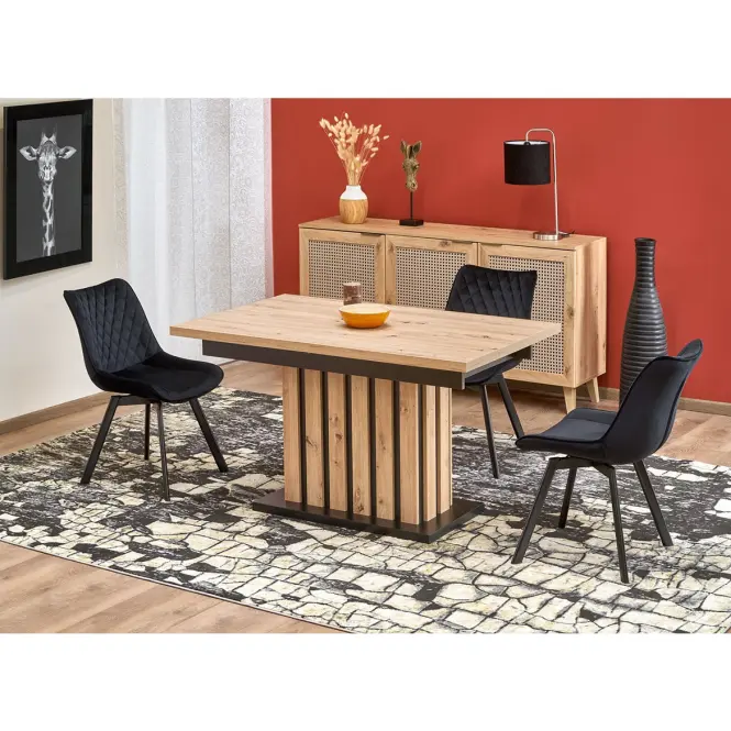 Stôl Lamello 80x130 doska – dub artisan/čierna,15