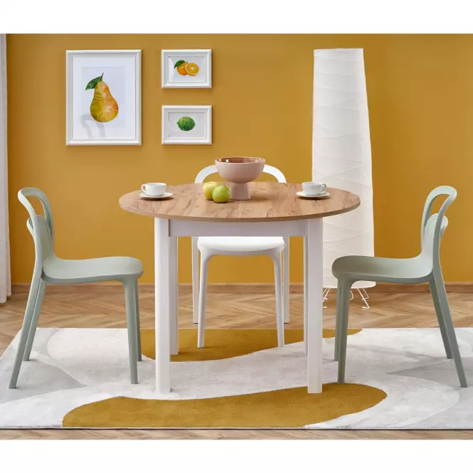 Stôl Ringo 102x142 doska/mdf – dub craft/biela