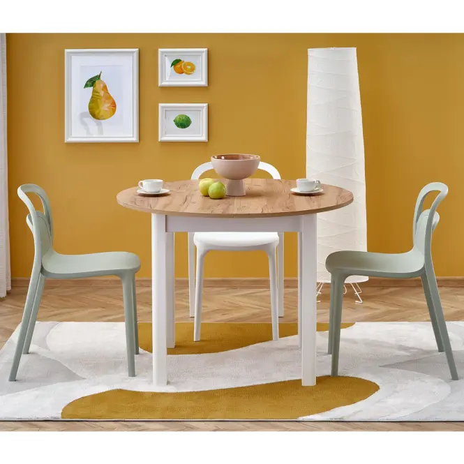 Stôl Ringo 102x142 doska/mdf – dub craft/biela,10