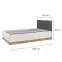 Posteľ Torino 120+Rošt Flx 1202 biela/dub castello/grafit,2