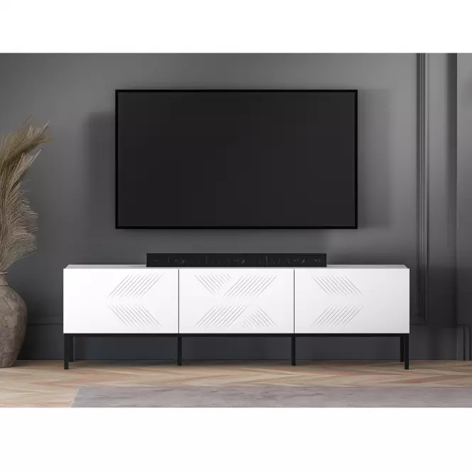 TV stolík Clearing 04 biela/čierna,5