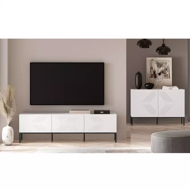 TV stolík Clearing 04 biela/čierna