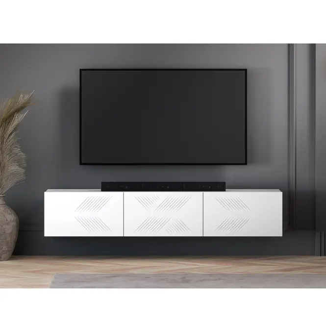 TV stolík závesný Clearing 07 biely,5