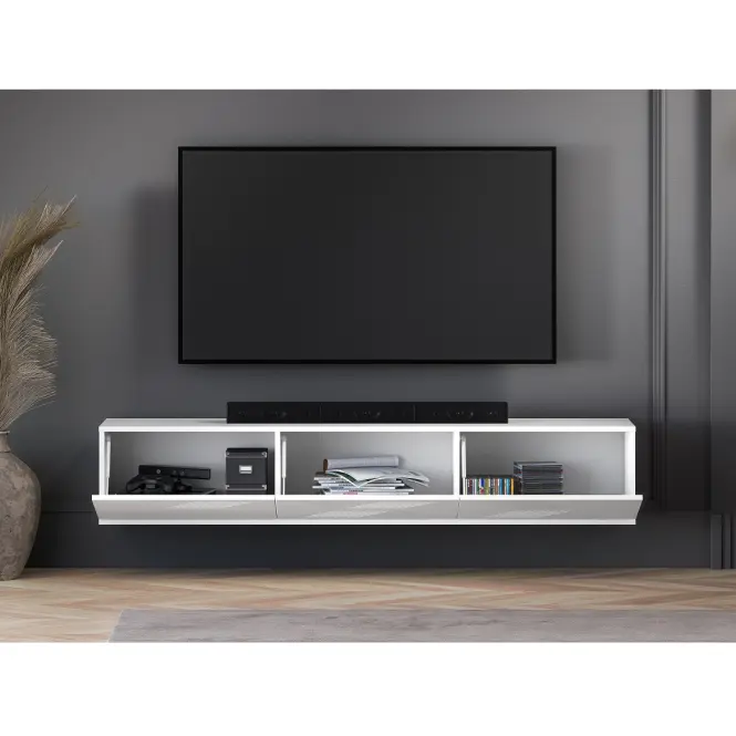 TV stolík závesný Clearing 07 biely