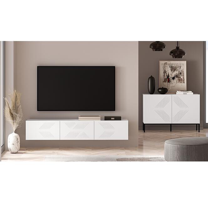 TV stolík závesný Clearing 07 biely