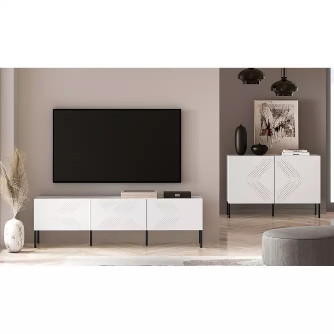 TV stolík Clearing 04 biela/čierna,9