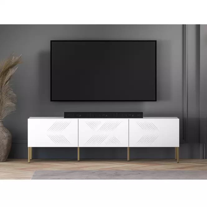 TV stolík Clearing 04 biela/zlatá