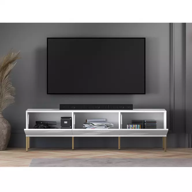 TV stolík Clearing 04 biela/zlatá,6