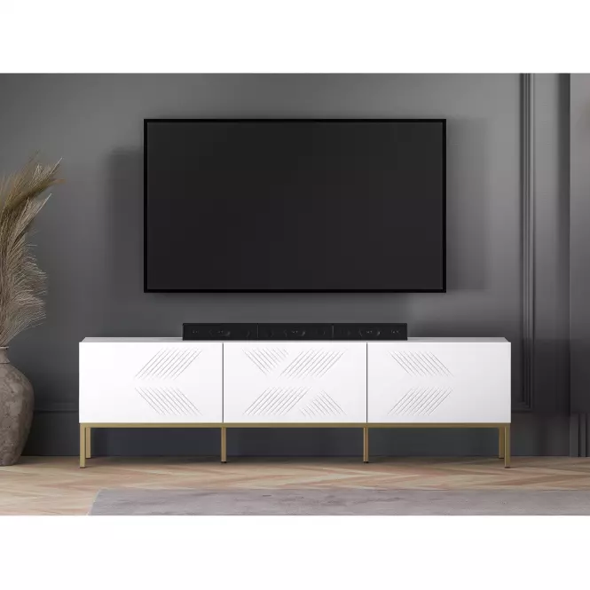 TV stolík Clearing 04 biela/zlatá,5