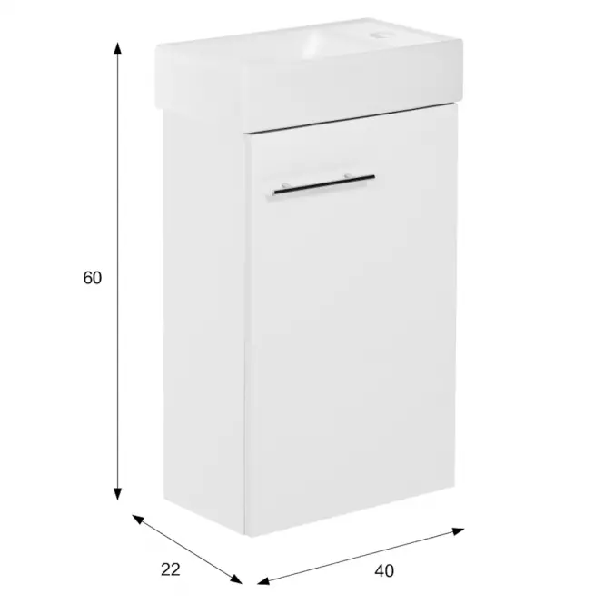Kúpeľňová zostava Smart D40 1D0S biela,4