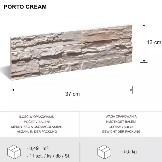 Sádrový Obkladový Kameň Porto Cream