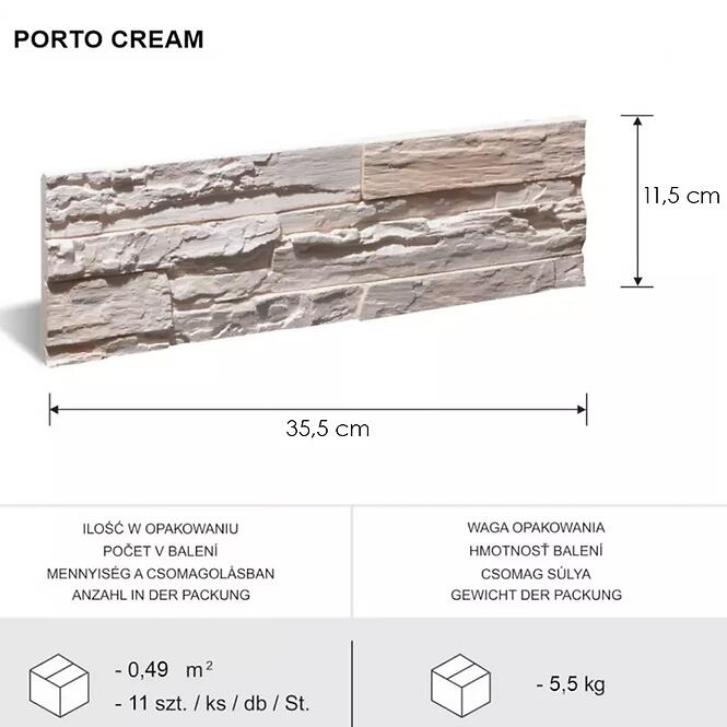 Sadrový obkladový kameň Porto Cream