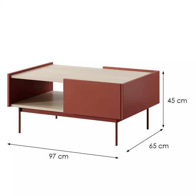Konferenčný stolík Color L-97 ceramic red,2