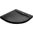 Vanička polokrúhla Axim Ultraslim Stone Effect New 90x90 čierna