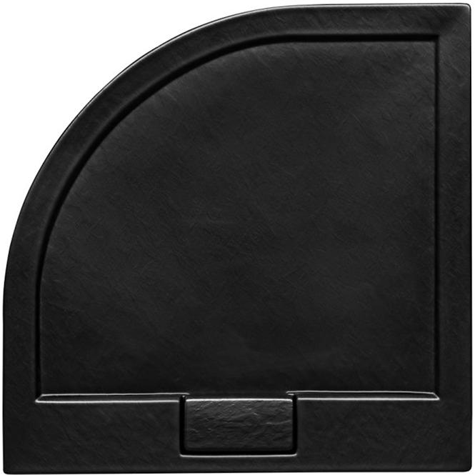 Vanička polokrúhla Axim Ultraslim Stone Effect New 90x90 čierna,2