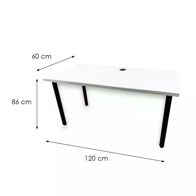 Písací Stôl Low Biely 120x60x2,8 Model 2,3