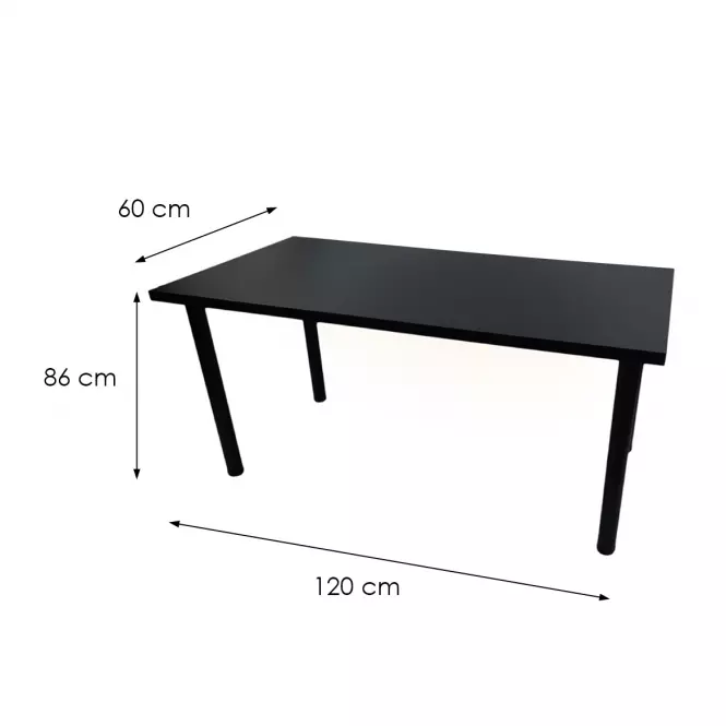 Písací Stôl Low Čierna 120x60x2,8 Model 1
