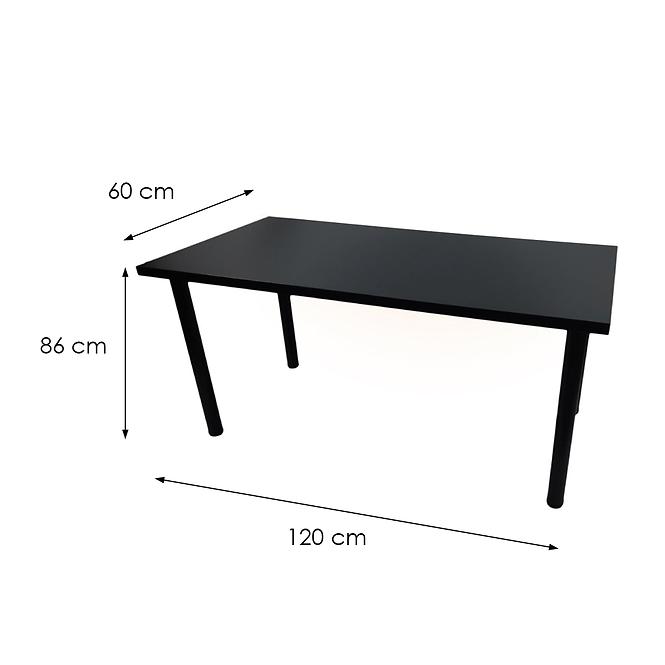 Písací Stôl Low Čierna 120x60x2,8 Model 1