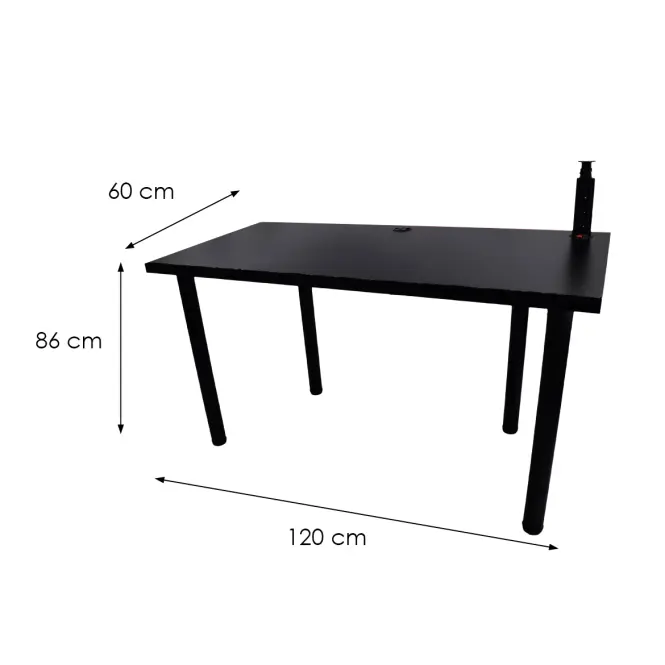 Písací Stôl Low Čierna 120x60x3,6 Model 3,3