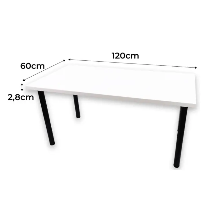 Písací Stôl Top Biely 120x60x2,8 Model 0,2