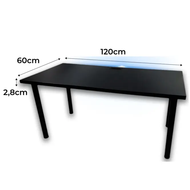 Písací Stôl Top Čierna 120x60x2,8 Model 2,2
