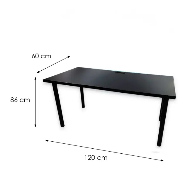 Písací Stôl Top Čierna 120x60x2,8 Model 2,3