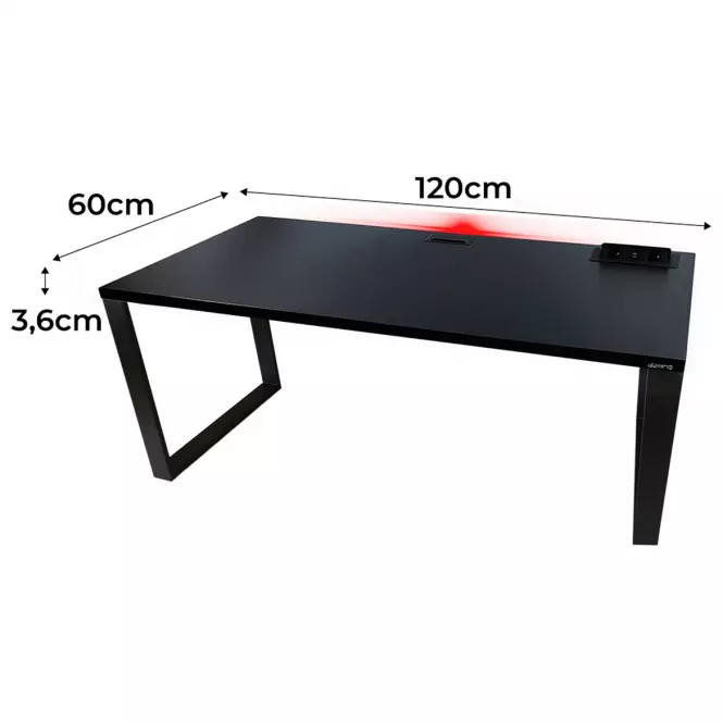 Písací Stôl Top Loft Čierna 120x60x3,6 Model 3