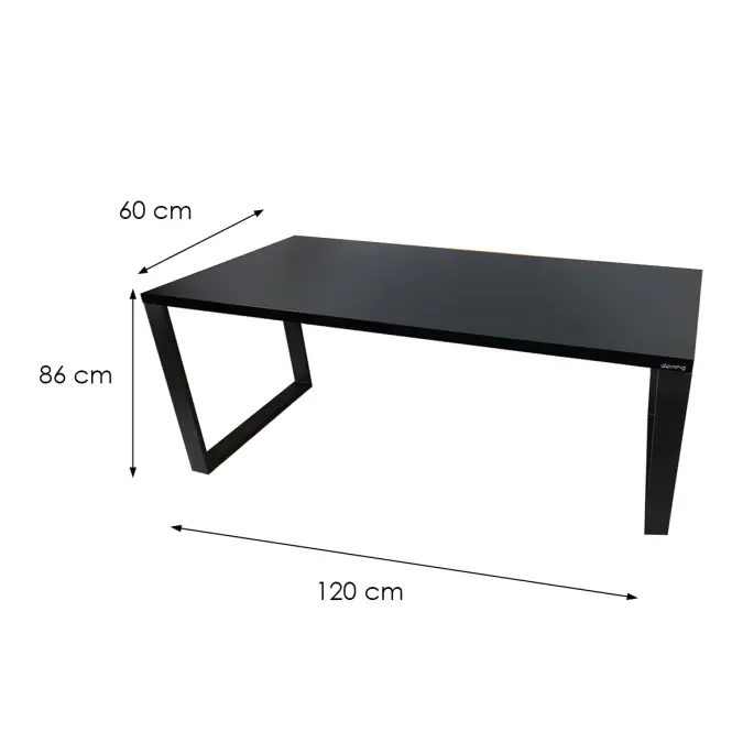 Písací Stôl Top Loft Čierna 120x60x2,8 Model 1,3