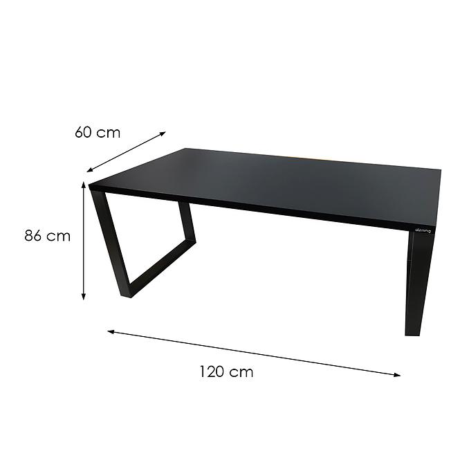 Písací Stôl Top Loft Čierna 120x60x2,8 Model 1,3