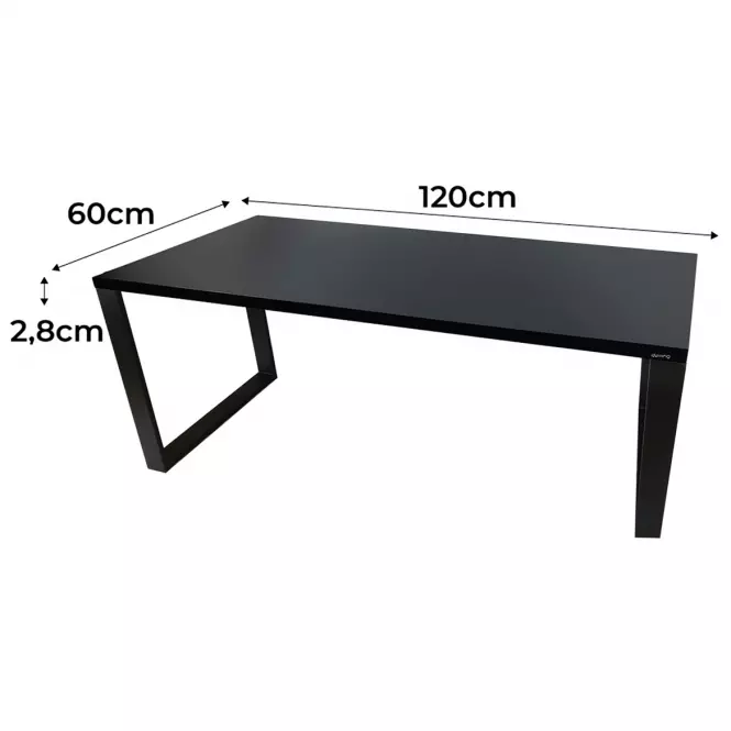 Písací Stôl Top Loft Čierna 120x60x2,8 Model 0