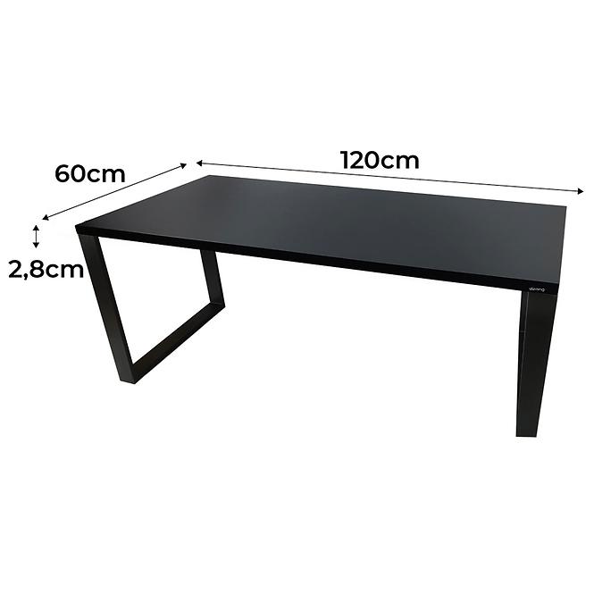 Písací Stôl Top Loft Čierna 120x60x2,8 Model 0