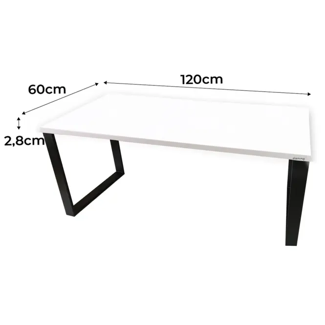 Písací Stôl Top Loft Biely 120x60x2,8 Model 0,2