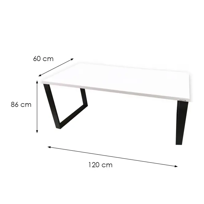 Písací Stôl Top Loft Biely 120x60x2,8 Model 0,3