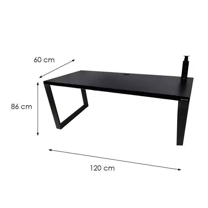 Písací Stôl Low Loft Čierna 120x60x3,6 Model 3,3