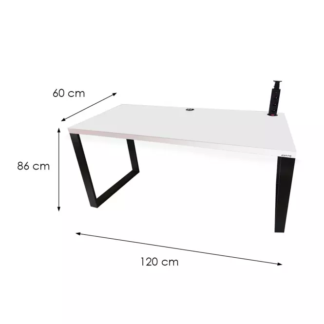 Písací Stôl Low Loft Biely 120x60x3,6 Model 3