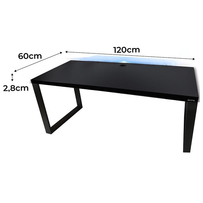 Písací Stôl Low Loft Čierna 120x60x2,8 Model 2