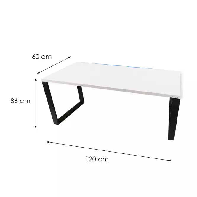 Písací Stôl Low Loft Biely 120x60x2,8 Model 1