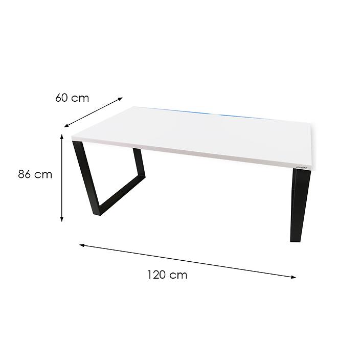 Písací Stôl Low Loft Biely 120x60x2,8 Model 1