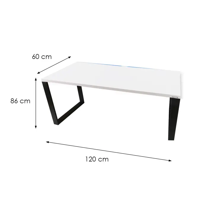 Písací Stôl Low Loft Biely 120x60x2,8 Model 1,3