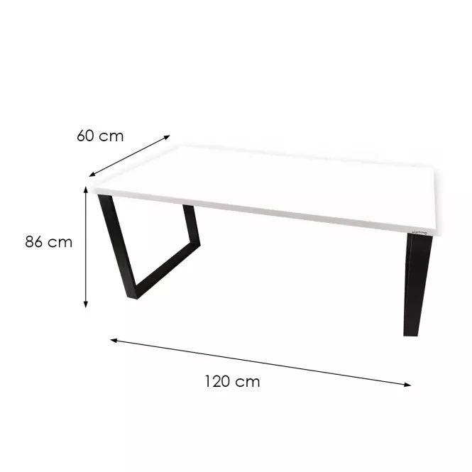 Písací Stôl Low Loft Biely 120x60x2,8 Model 0