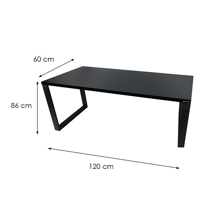 Písací Stôl Low Loft Čierna 120x60x1,8 Model 0